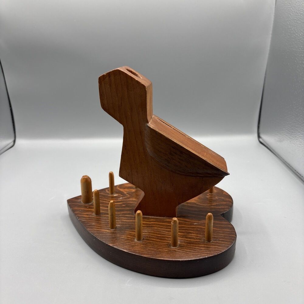Vintage Wooden Bird Sewing Caddy Holder  Sewing Bird Spool Holder Scissor holder